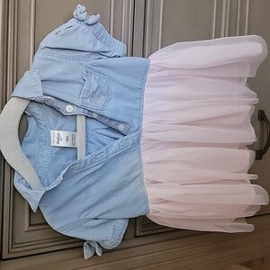 Blue jean pink tutu dress